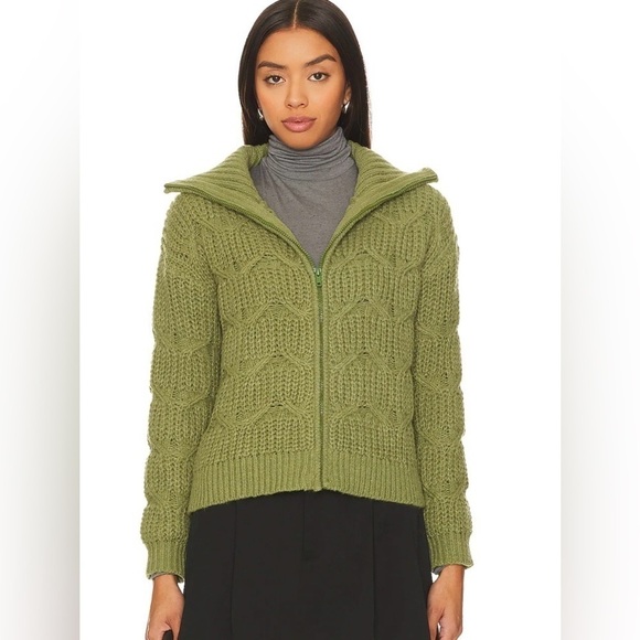 Very unique  green zipper sweater - Picture 1 of 6